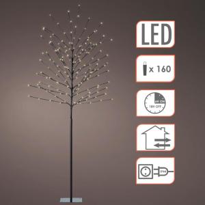 Lichtboom 180 cm voor buiten en binnen, werkt op stroom - 160 leds - decoratieve boom warm wit verlicht met timer - Kerstmis advent winter decoratie verlichting voor tuin