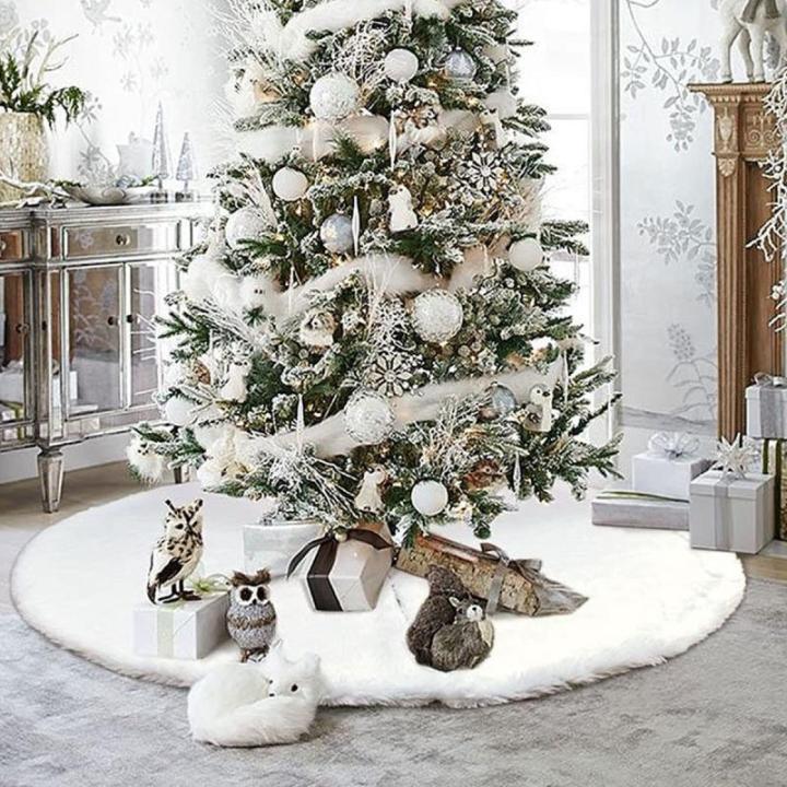 Kerstboomdeken, Kerstboomrok Kerstmis, Decoratie Boommat voor Kerstmis, Feest Home Decoraties, Kerstboomdeken Wit Ø 60 cm