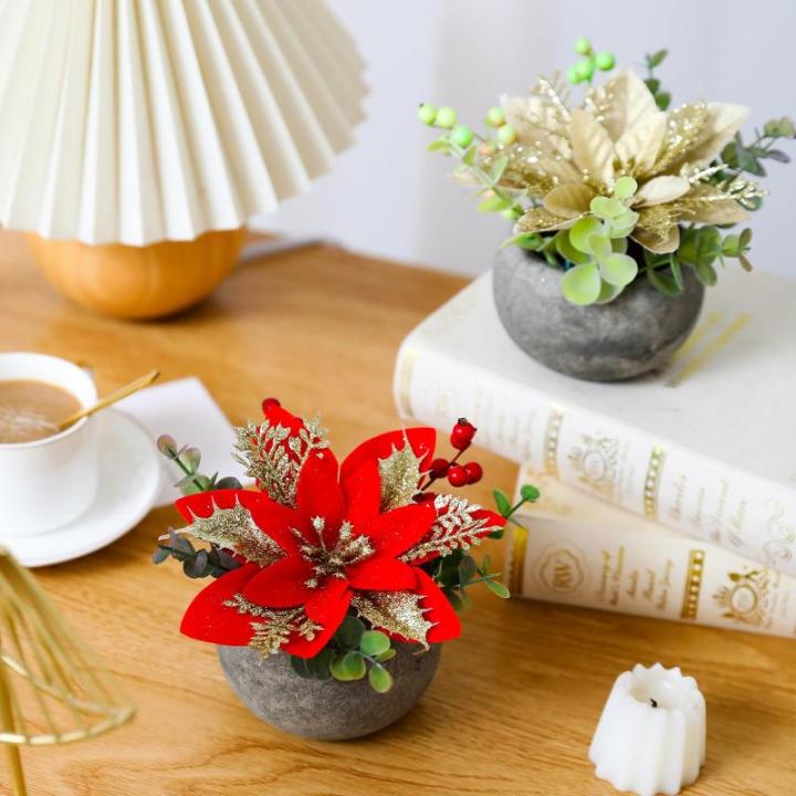 Kunstbloem (1 gouden kerstster)