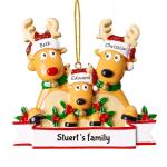 Gepersonaliseerde kersthangers met 2/3/4/5/6/7/8 familienamen - 2023 kunsthars kerstboomversiering gepersonaliseerde familie, partners en vrienden 3