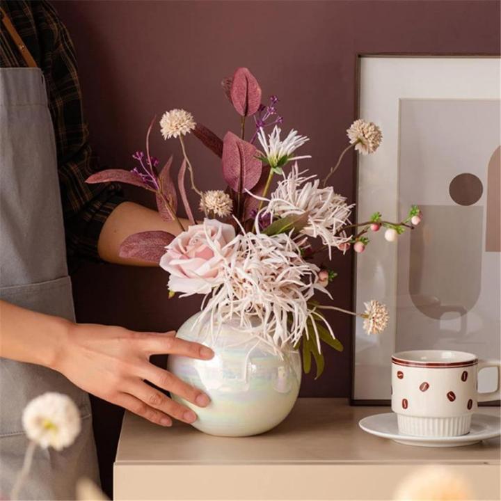 Kunstblumen Künstliche Blumen, Pflanzen, künstliche Blumen, Topfornamente für Heimdekoration, Kunstblumen mit Keramikvasen-Arrangement für jeden Anlass