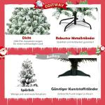Kunstkerstboom met sneeuw, 135/180/225 cm, kerstboom met metalen standaard, kerstboom 400/928/1346 takken, pvc, kunstboom, kerstklapsysteem voor thuis, kantoor, winkels (225 cm)