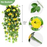 2 stuks kunstmatige blauweregen wijnstok kunstmatige hangende bloemen nepplanten voor tuin hek balkon buiten binnen decoratie (geel bloemgroen, 90 cm)