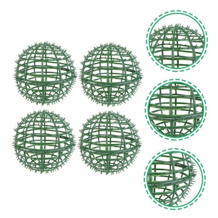 1 Satz Blumenarrangement Kreisrahmen Mooskugelkäfig Topiary Sphäre Rahmen Kleine Formschnittkugeln Draht-Topiary-Kugel Kugelkäfig Aus Buchsbaum Anlage Gestell Plastik Green 4 St
