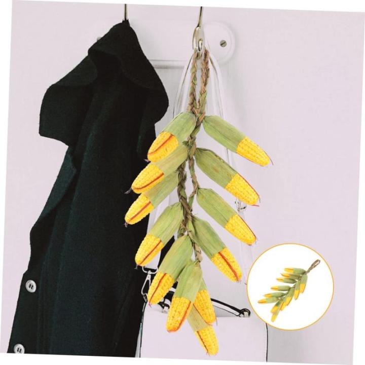 1 Satz Künstliche Mais Spieße Simulierter Mais Gefälschter Mais Danksagung Kunstmais Mais Hängende Dekore Künstliche Gemüse Dekoration Bauernhof Wand Mais Kunststoff Green 2s