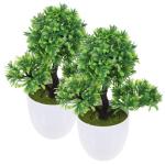 6 STK Simulierte Topfpflanze Mini-pflanztöpfe Eingemachter Bonsai Falsche Pflanzenverzierung Künstlicher Formschnitt Künstlicher Topfbaum Künstliches Topfgras Green Plastik