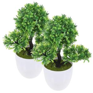 6 STK Simulierte Topfpflanze Mini-pflanztöpfe Eingemachter Bonsai Falsche Pflanzenverzierung Künstlicher Formschnitt Künstlicher Topfbaum Künstliches Topfgras Green Plastik