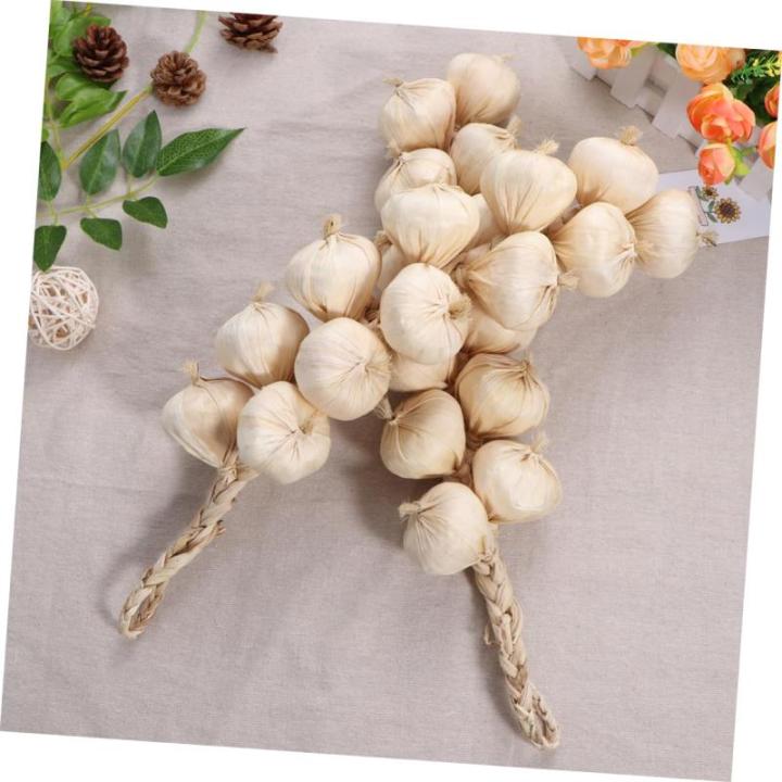 1 Satz Künstliches Gemüse Beige Künstlicher Knoblauch Künstliche Lebensmittel Knoblauch-Modell Knoblauchknolle Gefälschter Knoblauch Gefälschtes Gemüsemodell Schaumgemüse 2