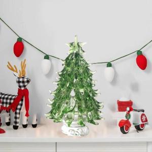 Glas-Weihnachtsbaum, Tisch-Weihnachtsbaum | Kleine Tisch-Weihnachtsbaum-Figur - Sammlerkunst-Glasstatue, Tisch-Weihnachtsbaum, Puppenhaus, Miniatur-Winterfiguren für die Weihnacht