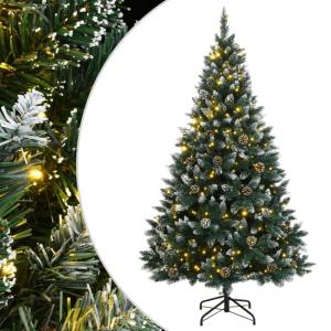 Künstlicher Weihnachtsbaum, Tannenbaum mit 8 Leuchtmodi 300 LEDs 210cm, Christbaum mit Metallständer, Weihnachtsdeko Kunstbaum Dekobaum