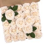 Kunstrozen, echte schuimrubberen rozen voor bruiloft, bruidsboeketten, babyshower, feest, pols-bloemen, corsage, babyborrel, woondecoratie, 25 stuks