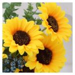 Kunstblumen Künstlicher Sonnenblumenstrauß in Vase – Seidenblumen für Heim- und Partydekoration, künstliche Blumen, Hochzeitsstrauß für die Dekoration für jeden Anlass