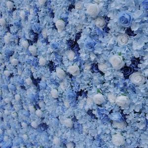 Blaue Und Weiße Blumenwandplatte, Künstliche Blumenwand, Wandblumen-Seidenrose, Blumenwandplatte, Verwendet Für Hochzeit, Gartenwand, Party, Kirchenwand, Bühnenhintergrund(1M*1