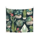 Vetplanten en cactus wandtapijt, muuropknoping 152 x 130 cm wandtapijt voor slaapkamer grappig wandtapijt muurkunst moderne muurdeken slaapzaal wand poster banner voor woonkamer