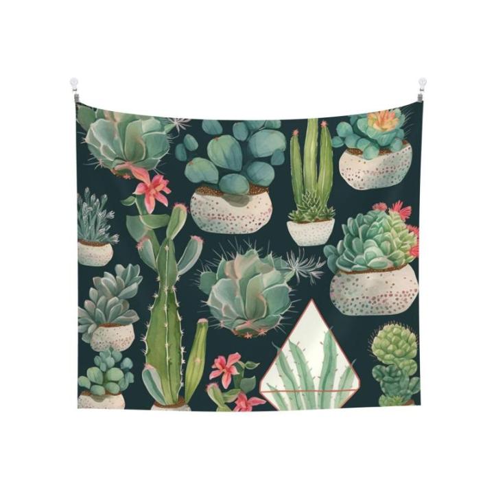 Vetplanten en cactus wandtapijt, muuropknoping 152 x 130 cm wandtapijt voor slaapkamer grappig wandtapijt muurkunst moderne muurdeken slaapzaal wand poster banner voor woonkamer