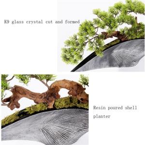 Künstlicher Bonsai-Baum Künstlicher Bonsai-Baum, Kunsttopfpflanze, Tischaufsteller, Kunstbonsai, japanische Kiefer, Bonsai-Kunstpflanzen mit Harzschalen-Pflanzgefäß for Heimdek