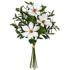 Kunstmatige olijftak met magnoliabloem