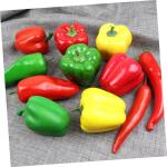 1 Satz Simulationsmodell Paprika Schaufensterpuppe Maneküre- Set Repiclas Kunstpfeffer Replikate Chili-Pfeffer-verzierung Falsches Pfeffermodell Falscher Chili Poly-Drache 5st