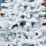 Luxuriöser Weihnachtsbaum aus Kiefer für drinnen und draußen, schneebedeckter künstlicher Weihnachtsbaum (weiß, 210 cm) (weiß, 180 cm)