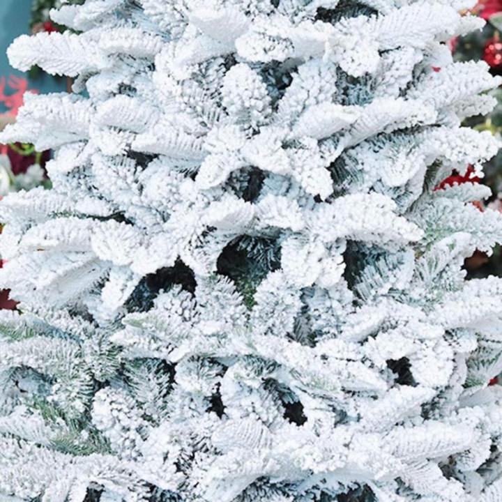 Luxuriöser Weihnachtsbaum aus Kiefer für drinnen und draußen, schneebedeckter künstlicher Weihnachtsbaum (weiß, 210 cm) (weiß, 180 cm)