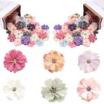 60 stuks mini-bloemen van zijde, meerkleurig, mini-madeliefjes, madeliefjes, zijden koppen, , voor feest, bruiloft, huis, decoratie, knutselen, kunsthandwerk