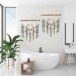 Badkamer Decor Kunstmatige Eucalyptus Groen Opknoping Muur Decor Faux Eucalyptus Bladeren Opknoping Plant op Houten Stok met Rieten Bal Rustieke Boerderij voor Slaapkamer Kwekerij 