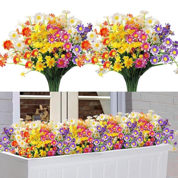 Künstliche Blumen Gänseblümchen UV-beständig Farbecht Kunststoff Pflanze für Home Decor