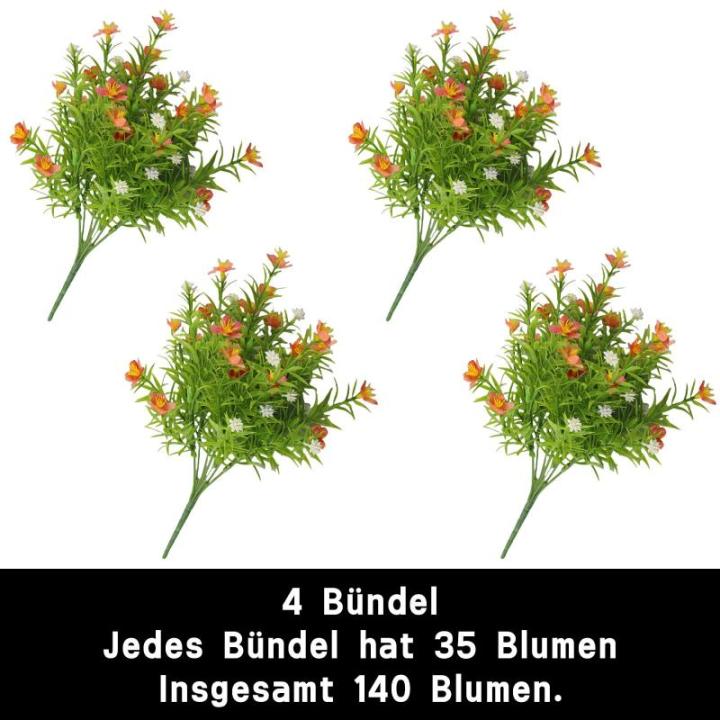 Deko Blumen Künstlich Pflanzen Künstliche Blume für Außen Innen Kunstpflanzen Kunstblumen Basteln für Home Wanddekoration Büro Küche Garten 0813