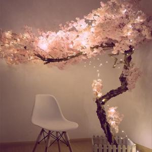 Wunschbaum, künstlicher Kirschblütenbaum, mehrere Größen, Blütenbaum, echte Holzstiele und lebensechte Blätter, Nachbildung Einer künstlichen Pflanze, Rosa, 2,5 x 1,5 m