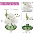 Set van 3 , orchideeën, als echte decoratieve bloemen met glazen vaas, badkamerdecoratie, kunstplant voor woonkamer, feest, kantoor, badkamer