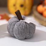 Dekorative Kürbisse für Tisch, Kürbisse, Orange, Herbstdekoration, , wiederverwendbar, gestrickt, weich, warm, dekorative Ornamente für Halloween, Ostern,