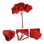 50 Stück Rosenkopf Realistisches Blumenstraußdekor Künstliche Rosenköpfe Simulationsblumenstrauß Künstlicher Blumenstrauß Staubblatt Künstlicher Rosenstrauß Sport Rot
