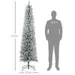 Kunstkerstboom, 210 cm met 180 ledlampen, 405 takken, opvouwbare standaard, voor kerstfeest, binnen, groen + wit