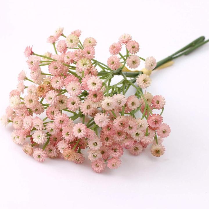 9 stuks kunstmatige babyadem gypsophila bloemen boeketten realistische nepbloemboeketten voor bruiloft huisdecoratie bloemstukken, ongeveer 400 bloemen (roze)