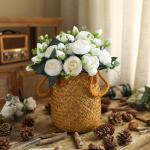 4 bossen kunstmatige bloemen pioen zijde pioenen boeketten nep bloemen boeketten bruiloft decoratie thuis tafel keuken kantoor tuin bruids groen (wit)