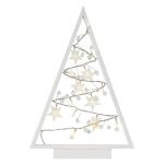 Lichtgevende kerstboom van hout, 15 leds, warm wit licht, kerstdecoratie, IP20 voor binnen, werkt op batterijen (2 x AA), levensduur 10.000 uur, 6/18 uur timer, 0,45 watt, 20 x 30 