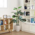 Monstera Monstera , 150 cm, ziet eruit als echt, Monstera decoratieve kunstplant voor thuis, woonkamer, slaapkamer, kantoor, tuin
