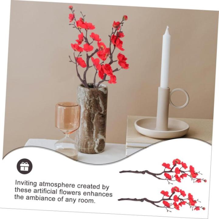 2st Simulation Pflaumenblüte Blumenvase Rosenstrauß Einmachgläser Dekoration Blumenstrauss Blumenstrauß Gefälschtes Pflaumenblütenornament DIY Pflaumenblüten-dekor Plastik R