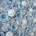 Blaue Rosen-Blumen-Wand-Rosen-Panel-Set, Künstliche Wand-Blumen-Hintergrund, 3D-Seiden-Hortensien-Rosen-Blumen-Panel Für Foto-Hintergrund(6.56ftx6.56ft)