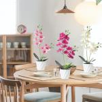 Set van 3 orchidee kunstbloemen in pot (38 cm) wit roze zijden bloemen kunstorchidee Phalaenopsis kunstplant kunstbloemen als echte decoratieve bloem voor tafel wooncultuur kantoor