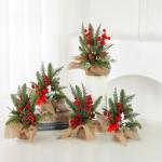 Mini-Weihnachtsbaum, 30,5 cm, künstlicher kleiner Weihnachtsbaum mit Jute-Basis, Tisch-Weihnachtsbaum, Kiefernbaum, für Innenbereich, Heimdekoration, Urlaubsdekoration (D)