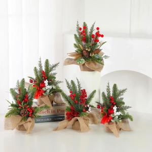 Mini-Weihnachtsbaum, 30,5 cm, künstlicher kleiner Weihnachtsbaum mit Jute-Basis, Tisch-Weihnachtsbaum, Kiefernbaum, für Innenbereich, Heimdekoration, Urlaubsdekoration (B)