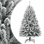 Tannenbaum Kunstbaum mit PVC-Spitzen, Weihnachtsdeko Dekobaum für Innen Außen Künstlicher Weihnachtsbaum Klappbar Beschneit 120 cm