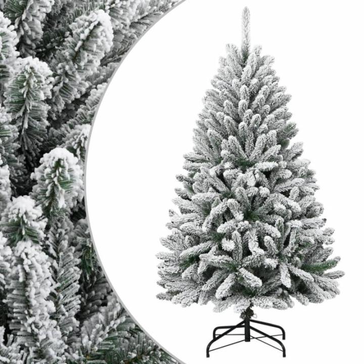 Tannenbaum Kunstbaum mit PVC-Spitzen, Weihnachtsdeko Dekobaum für Innen Außen Künstlicher Weihnachtsbaum Klappbar Beschneit 120 cm