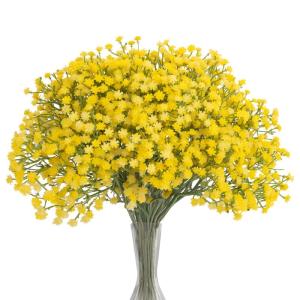 Gypsophila , 10 stuks, Gypsophila , sluierkruid, namaakbloemen, boeketten voor bruiloft, bruid, feest, thuis, herfstdecoratie (geel)