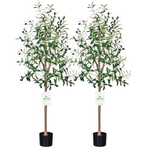 150cm künstliche Olivenbäume, nur für den Innenbereich mit lebendigem Stamm, verstellbarem Zweig und prallen Oliven, deko für Büro, Laden, Wohnung und Party