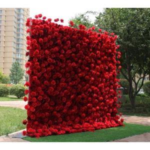 Blumenwandpaneel Rote Rose – Künstliche Blumenpaneele Für Wandhintergrund, Dunkelrote 3D-Blumenmatte, Seidenrose, Hortensie Für Zuhause, Party, Hochzeit, Geburtstag, Fotohinte