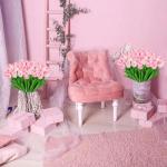 15 stuks kunsttulpen, kunsttulpen van latex, realistisch boeket van tulpen voor doe-het-zelf boeketten, bruiloft, woondecoratie (sakura)