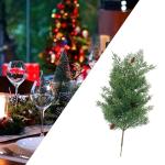 Künstlicher Pflanzenzweig, Weihnachtsstiel-Dekoration, praktische, praktische grüne Weihnachtsdekoration für den Schreibtisch zu Hause, Höhe 47cm