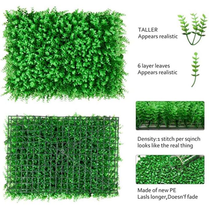 12 stuks kunstheggen, wand, 60 x 40 cm, kunstscherm, achtergrond, plantenwand, klimop, inkijkbescherming voor huis en tuindecoratie